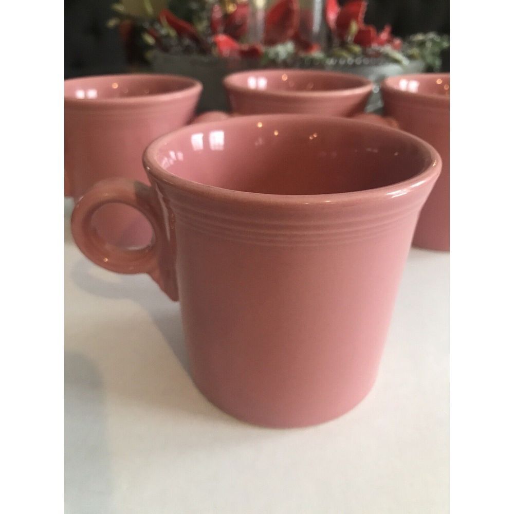 PINK Fiesta Fiestaware O Ring Handle‎ Coffee Cup Mug HLC SET OF 2